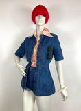 1970s vintage Chelsea Girl 70s dagger collar shirt / blouse / skinhead / suedehead
