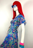 1960s vintage slinky Mod psych maxi dress / Jean Shrimpton / Dollybird