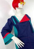 1960s vintage colour block cotton smock / made in India / 70s / Mod / artist tunic