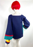 1960s vintage colour block cotton smock / made in India / 70s / Mod / artist tunic
