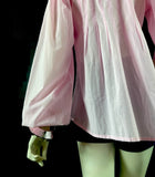 Jeff Banks 1970s vintage pale pink balloon sleeve smock blouse / Biba / Bus Stop