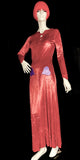 1930s vintage panne velvet & satin gown / Deco / Heart applique / movie star / Glamour