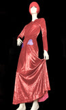 1930s vintage panne velvet & satin gown / Deco / Heart applique / movie star / Glamour