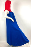 1970s vintage electric blue & sequin maxi dress / Disco / Cher / Cocktail gown