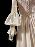 Annie Gough at Gemini rose blush ruffled balloon sleeve gown / Jane Austen / Gunne Sax