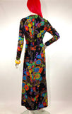 1960s The White House Bond Street flower power psychedelic maxi dress / hippie