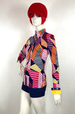 1960s vintage Pop Art Mod shirt blouse / Peggy Moffitt / Op Art / Colour block