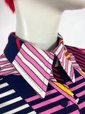 1960s vintage Pop Art Mod shirt blouse / Peggy Moffitt / Op Art / Colour block