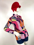 1960s vintage Pop Art Mod shirt blouse / Peggy Moffitt / Op Art / Colour block