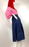 1970s vintage block print cotton skirt by Dove Clothing company / hippy / boho / XS