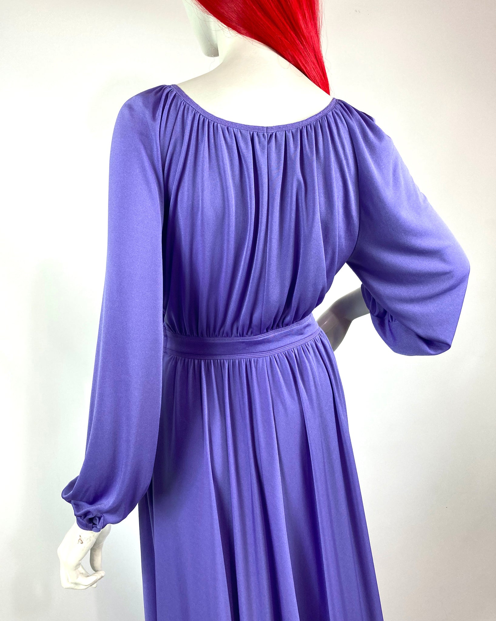 Louis Feraud dress 1970s purple dress / Vogue / Liz Taylor / Deco