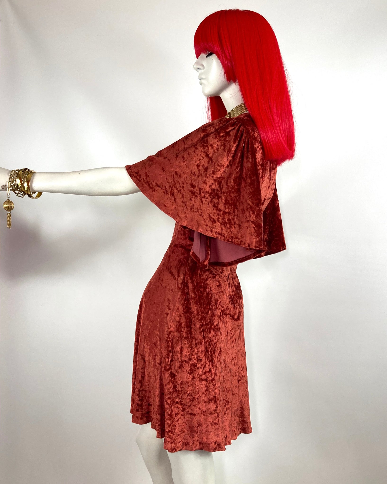 Paul Nicholas 1960s vintage crush velvet deco dress 70s Hippie / Biba Top of the Shops Boutique Paul Nicholas 1960s vintage crush velvet deco dress 70s Hippie / Biba Top of the Shops Boutique
