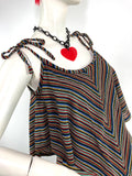 LULU 1970s vintage rare disco dolly midi dress / Hippie / 60s / stripes / Collectable