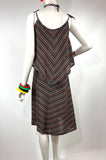 LULU 1970s vintage rare disco dolly midi dress / Hippie / 60s / stripes / Collectable