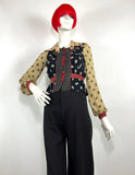 Jeff Banks vintage 1960s 70s rare Deco blouse / collectable / Clobber / Biba