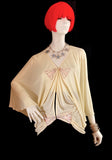 BILL GIBB 1970s cream butterfly Disco blouse / Studio 54 / Janice Wainwright
