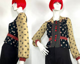 Jeff Banks vintage 1960s 70s rare Deco blouse / collectable / Clobber / Biba