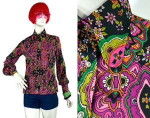 60s Psychedelic Flower Shirt 