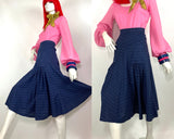 1970s vintage block print cotton skirt by Dove Clothing company / hippy / boho / XS