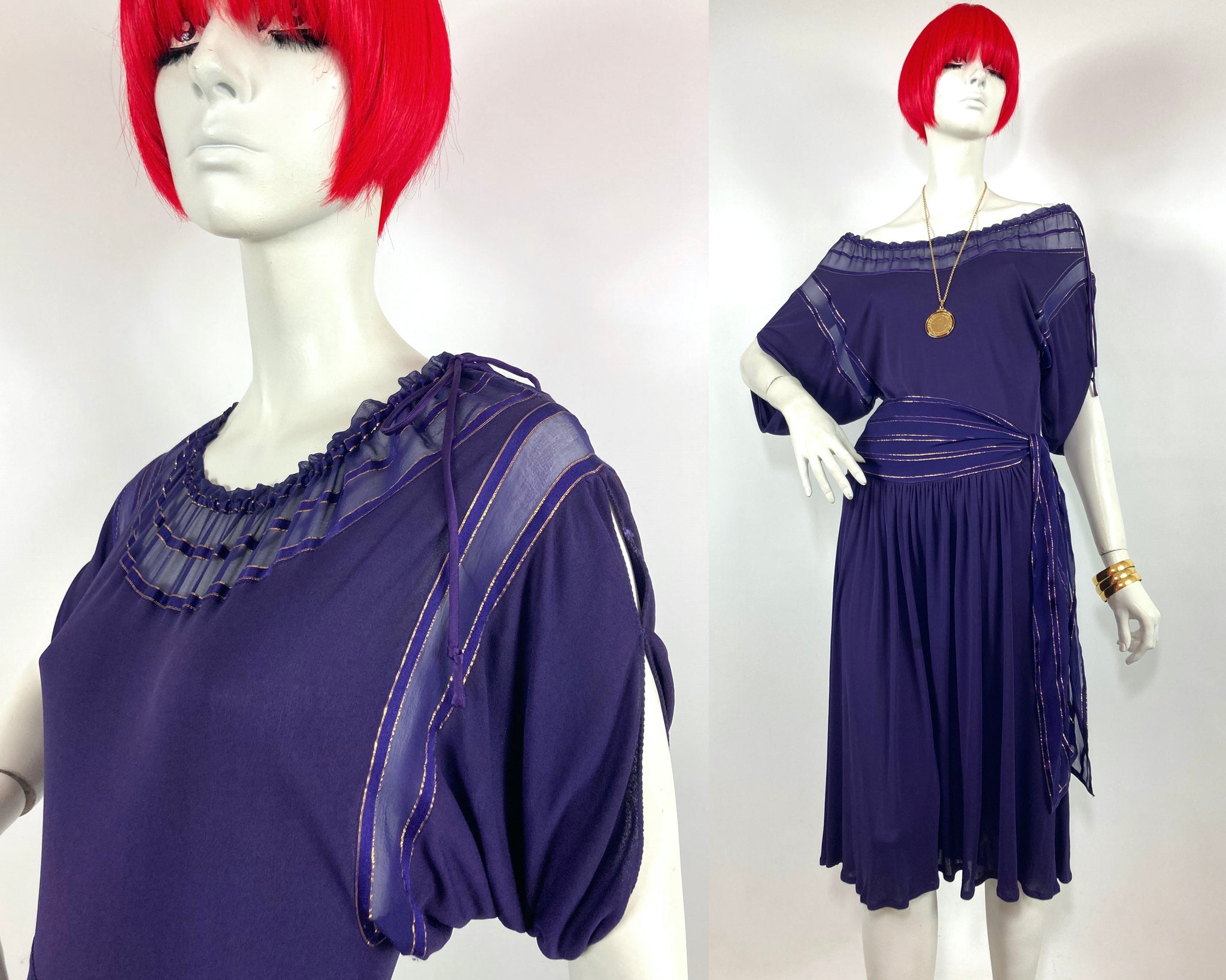 Janice Wainwright vintage 70s purple flapper dress / 20s / Great 