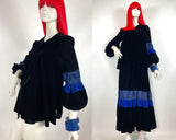 Cinderella 1970s vintage velvet two piece /  colour block / gothic / co-ord