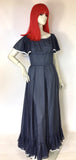 Vintage 1970s Susan Small maxi dress / flutter sleeves & ruffles / 30s Deco style / Hollywood