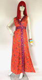 1960s go go floral hostess jumpsuit /  hippie / psych / 70s Festival / Japan / palazzo / Vogue