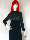 Vintage 1960s victoriana green velvet & lace maxi gown / hammer horror / goth