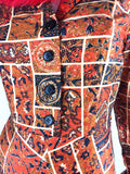 1970s psych Mod shirt dress / Secretary / Hippie / Boho / 60s paisley