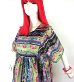 Vintage 70s 80s hippie YAKKO Kaftan maxi / tribal / ethnic / rave / Woodstock / Festival