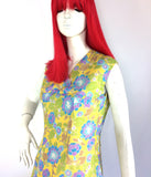 1960s vintage flower pop Mod mini dress / Twiggy / Carnaby St / Dolly bird