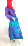 1980s vintage Tracy Saywell raw silk skirt / Cocktail party / Posh / colour block