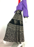 Vintage 1970s Indian Cotton Wrap Skirt / Hippie / Festival / Boho / 60s / Folk