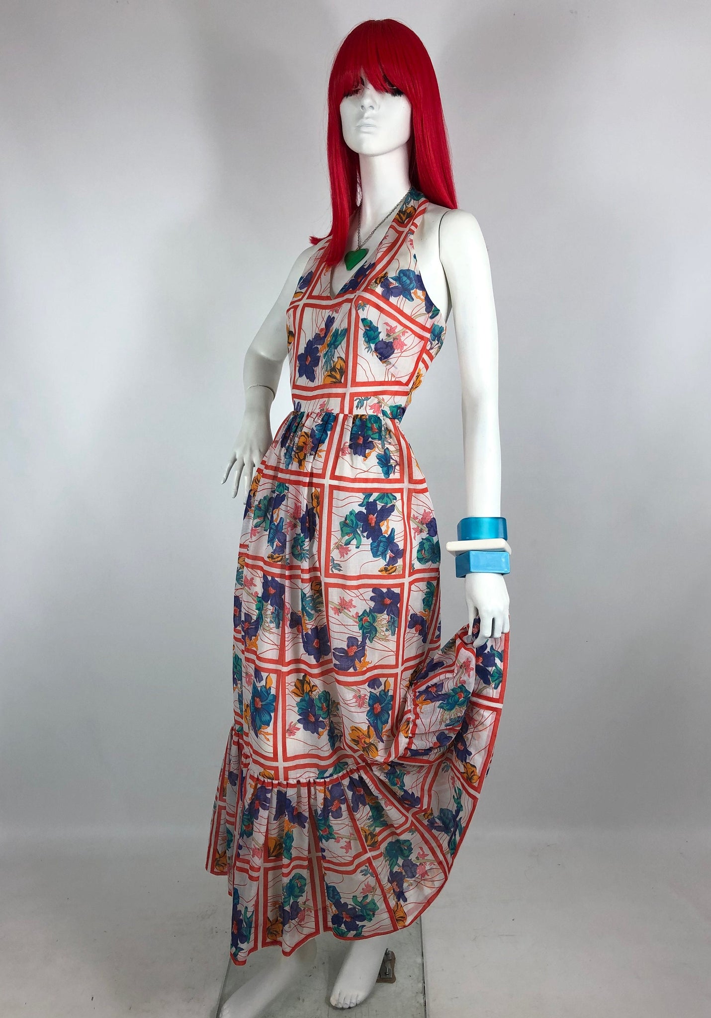 John Charles 1960s vintage floral halter maxi dress / Cottage core / P Top of the Shops Boutique John Charles 1960s vintage floral halter maxi dress / Cottage core / P Top of the Shops Boutique