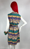 1970s St Michael Batik Print sleeveless cotton shirt dress / Summer holidays