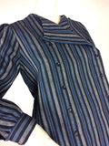 LIBERTY 1980s vintage striped cotton tunic / blouse / Liberty fabric / Mod stripes