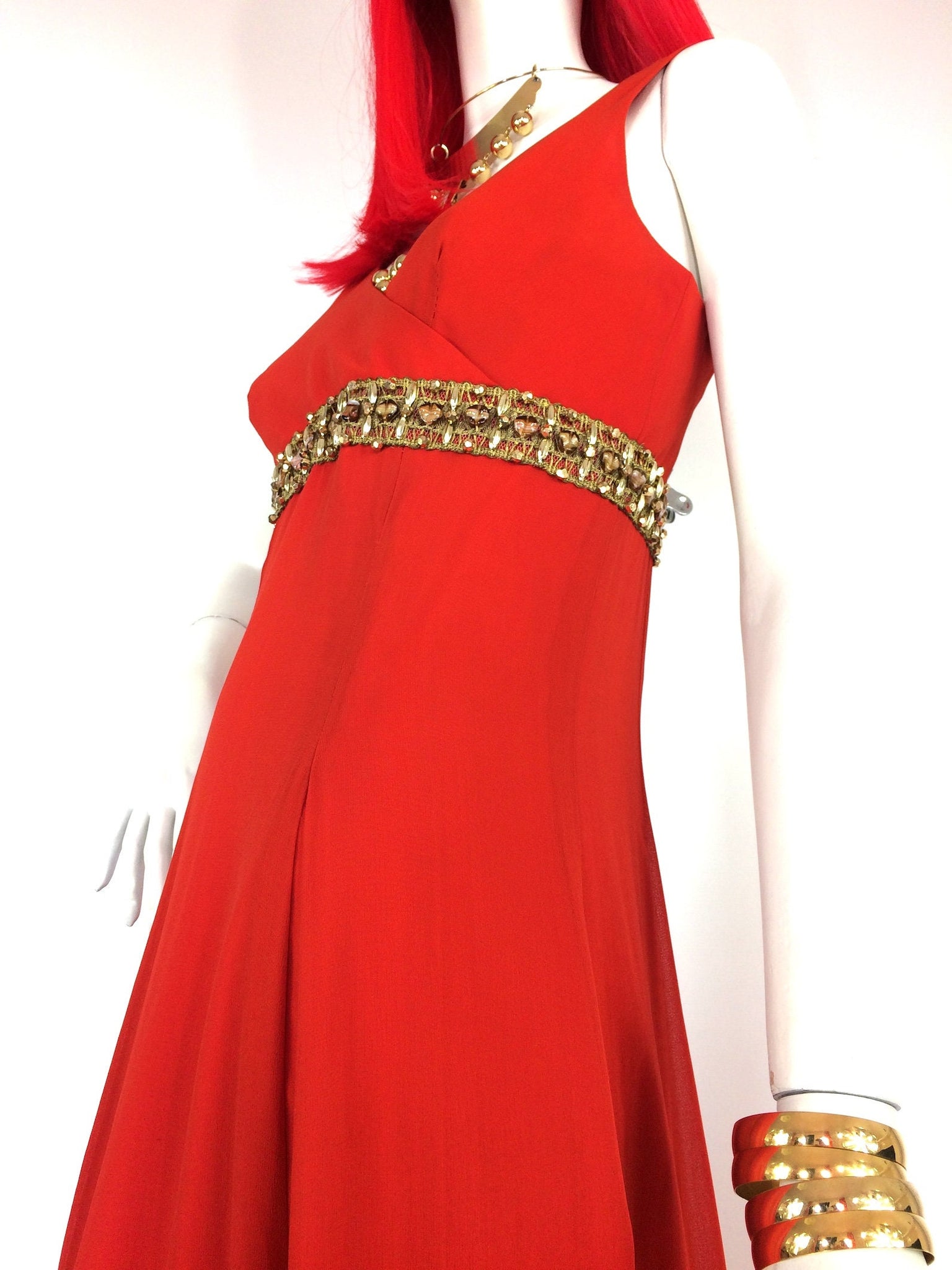 1960s vintage embellished silk chiffon cocktail gown / 70s / Diana Ros Top of the Shops Boutique 1960s vintage embellished silk chiffon cocktail gown / 70s / Diana Ros Top of the Shops Boutique