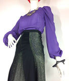 1970s vintage black & silver panelled maxi skirt / Glam Rock / 60s / Glitter / Sparkle