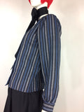 LIBERTY 1980s vintage striped cotton tunic / blouse / Liberty fabric / Mod stripes