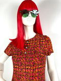 Vintage 1960s bright psychedelic acid colours maxi dress / 70s / Hippie