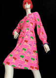 OSCAR de la RENTA vintage 1960s pop art MOD dress / novelty print / Rare