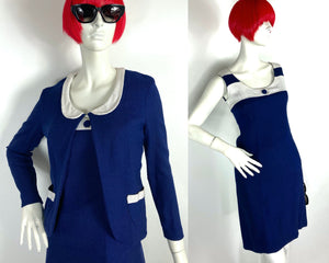 1960s vintage Marcel Fenez Mod linen dress set / Jackie O. / The Crown / posh