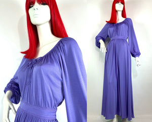 Louis Feraud dress 1970s purple dress / Vogue / Liz Taylor / Deco