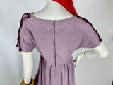 Vintage 1970s lavender ultrasuede midi dress / Lace-up detail / Daniel Oliver