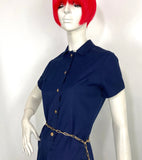 1960s vintage navy Mod dress / military / Go Go / Space Age / Cardin / Courreges