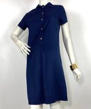 1960s vintage navy Mod dress / military / Go Go / Space Age / Cardin / Courreges