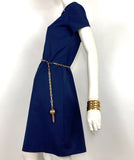 1960s vintage navy Mod dress / military / Go Go / Space Age / Cardin / Courreges