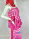 Hanae Mori 1970s couture silk chiffon geometric print gown / RARE