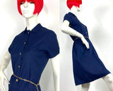 1960s vintage navy Mod dress / military / Go Go / Space Age / Cardin / Courreges