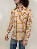 Men's 1970s plaid check shirt with dagger collar by 'New Sound' / Ska / skinhead